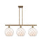 Farmhouse Rope Island Light shown in the Brushed Brass finish with a White Glass with White Rope shade