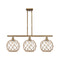 Farmhouse Rope Island Light shown in the Brushed Brass finish with a Clear Glass with Brown Rope shade