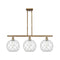 Farmhouse Rope Island Light shown in the Brushed Brass finish with a Clear Glass with White Rope shade