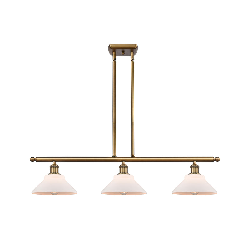 Orwell Island Light shown in the Brushed Brass finish with a Matte White shade