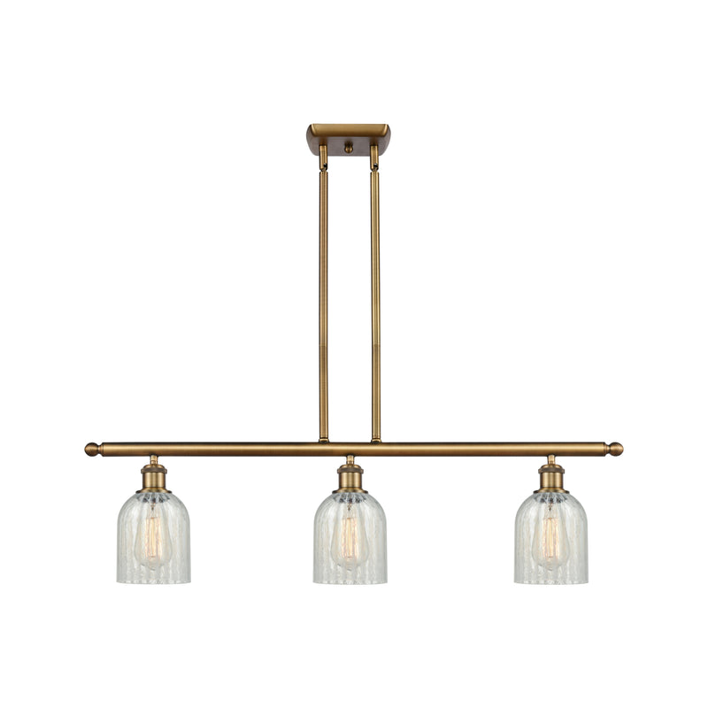 Caledonia Island Light shown in the Brushed Brass finish with a Mouchette shade