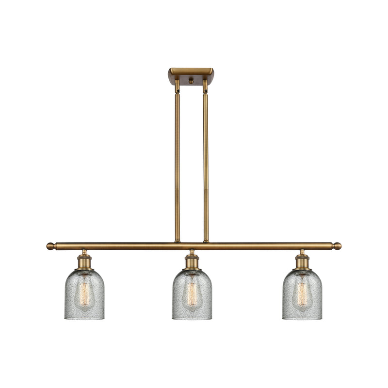 Caledonia Island Light shown in the Brushed Brass finish with a Charcoal shade