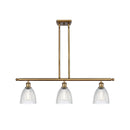 Castile Island Light shown in the Brushed Brass finish with a Clear shade