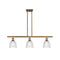 Castile Island Light shown in the Brushed Brass finish with a Clear shade