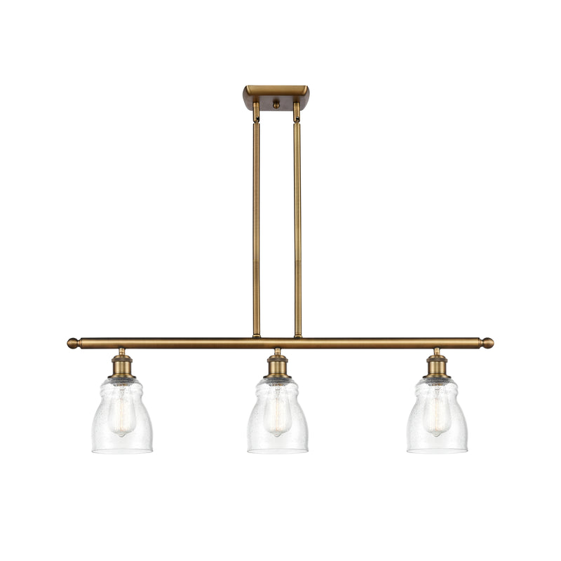 Ellery Island Light shown in the Brushed Brass finish with a Seedy shade