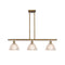 Arietta Island Light shown in the Brushed Brass finish with a Clear shade