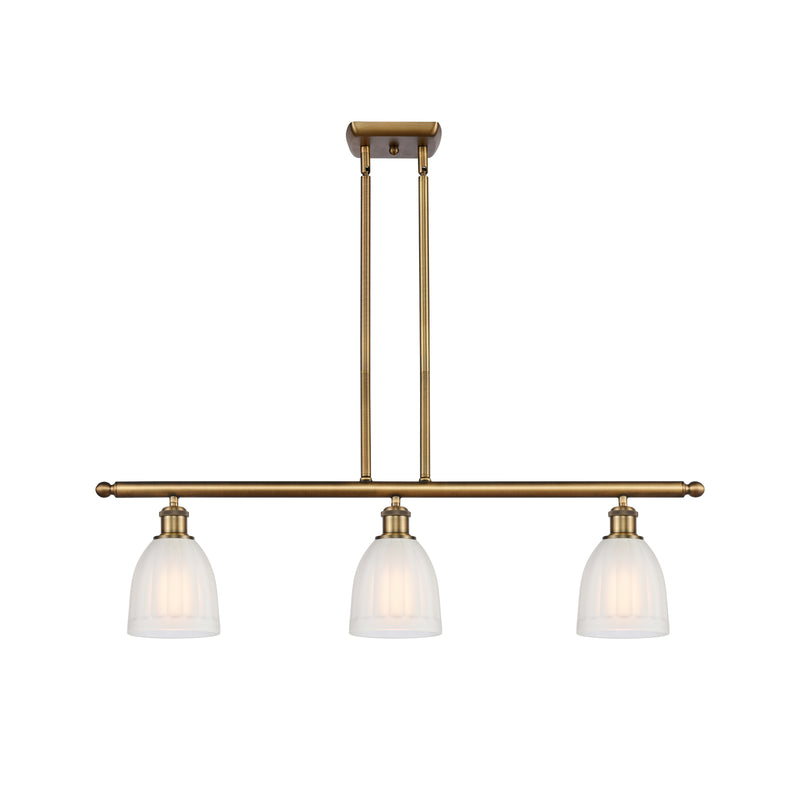 Brookfield Island Light shown in the Brushed Brass finish with a White shade