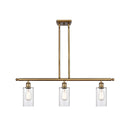 Clymer Island Light shown in the Brushed Brass finish with a Clear shade