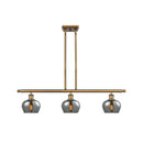 Fenton Island Light shown in the Brushed Brass finish with a Plated Smoke shade