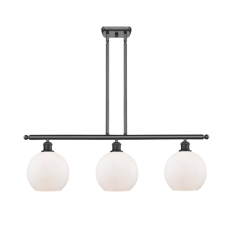 Athens Island Light shown in the Matte Black finish with a Matte White shade