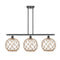 Farmhouse Rope Island Light shown in the Matte Black finish with a Clear Glass with Brown Rope shade