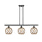 Farmhouse Rope Island Light shown in the Matte Black finish with a Clear Glass with Brown Rope shade