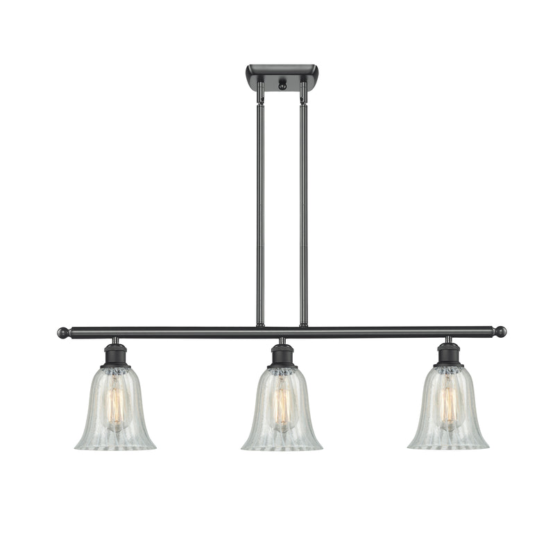 Hanover Island Light shown in the Matte Black finish with a Mouchette shade