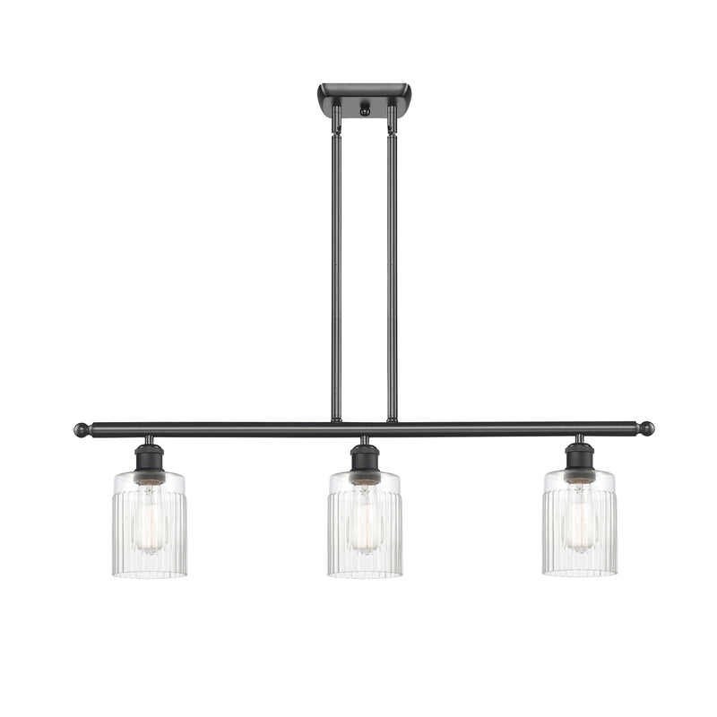 Hadley Island Light shown in the Matte Black finish with a Clear shade