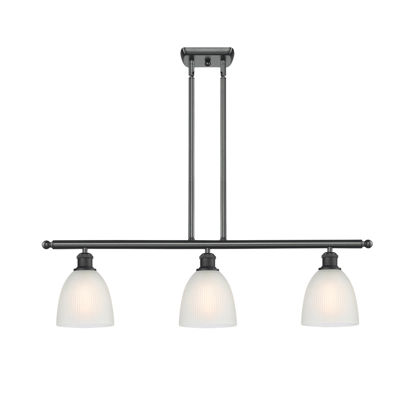 Castile Island Light shown in the Matte Black finish with a White shade