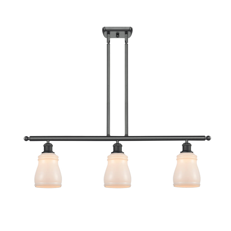 Ellery Island Light shown in the Matte Black finish with a White shade