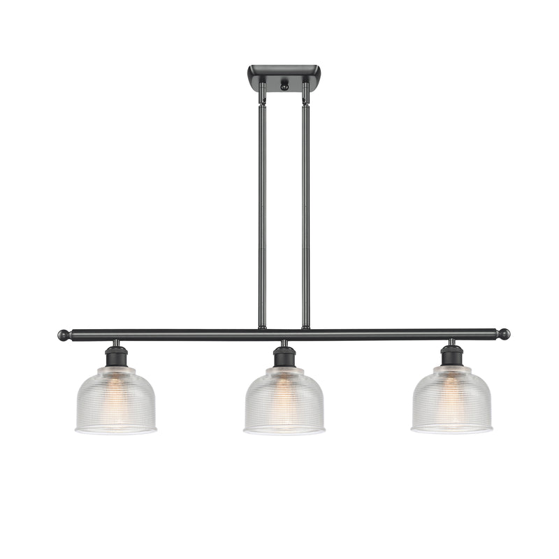 Dayton Island Light shown in the Matte Black finish with a Clear shade