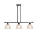 Arietta Island Light shown in the Matte Black finish with a Clear shade