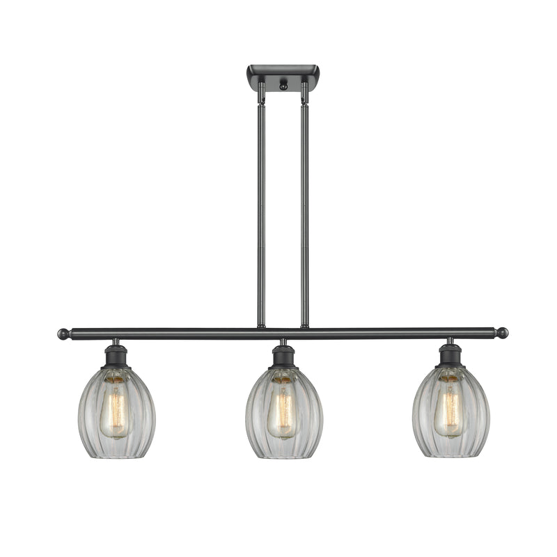 Eaton Island Light shown in the Matte Black finish with a Clear shade