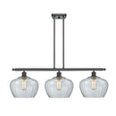 Fenton Island Light shown in the Matte Black finish with a Clear shade