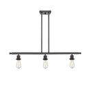 Bare Bulb Island Light shown in the Matte Black finish