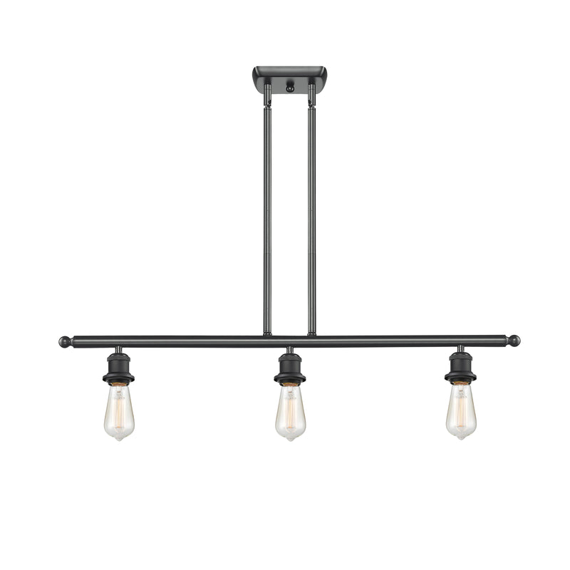 Bare Bulb Island Light shown in the Matte Black finish