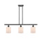 Cobbleskill Island Light shown in the Oil Rubbed Bronze finish with a Matte White shade