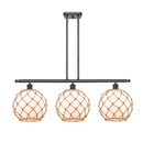 Farmhouse Rope Island Light shown in the Oil Rubbed Bronze finish with a White Glass with Brown Rope shade