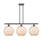 Farmhouse Rope Island Light shown in the Oil Rubbed Bronze finish with a White Glass with Brown Rope shade