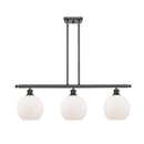 Athens Island Light shown in the Oil Rubbed Bronze finish with a Matte White shade