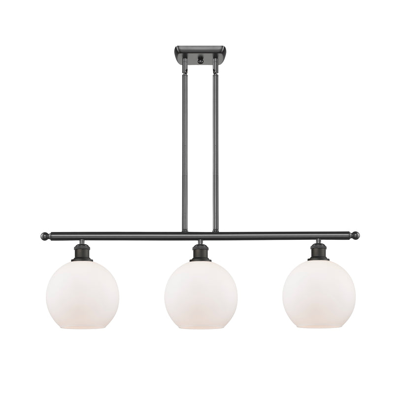 Athens Island Light shown in the Oil Rubbed Bronze finish with a Matte White shade