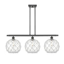 Farmhouse Rope Island Light shown in the Oil Rubbed Bronze finish with a Clear Glass with White Rope shade