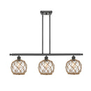 Farmhouse Rope Island Light shown in the Oil Rubbed Bronze finish with a Clear Glass with Brown Rope shade