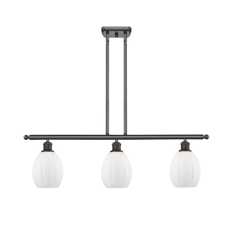 Eaton Island Light shown in the Oil Rubbed Bronze finish with a Matte White shade