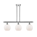 Athens Island Light shown in the Polished Chrome finish with a Matte White shade