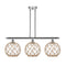 Farmhouse Rope Island Light shown in the Polished Chrome finish with a Clear Glass with Brown Rope shade