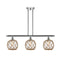 Farmhouse Rope Island Light shown in the Polished Chrome finish with a Clear Glass with Brown Rope shade