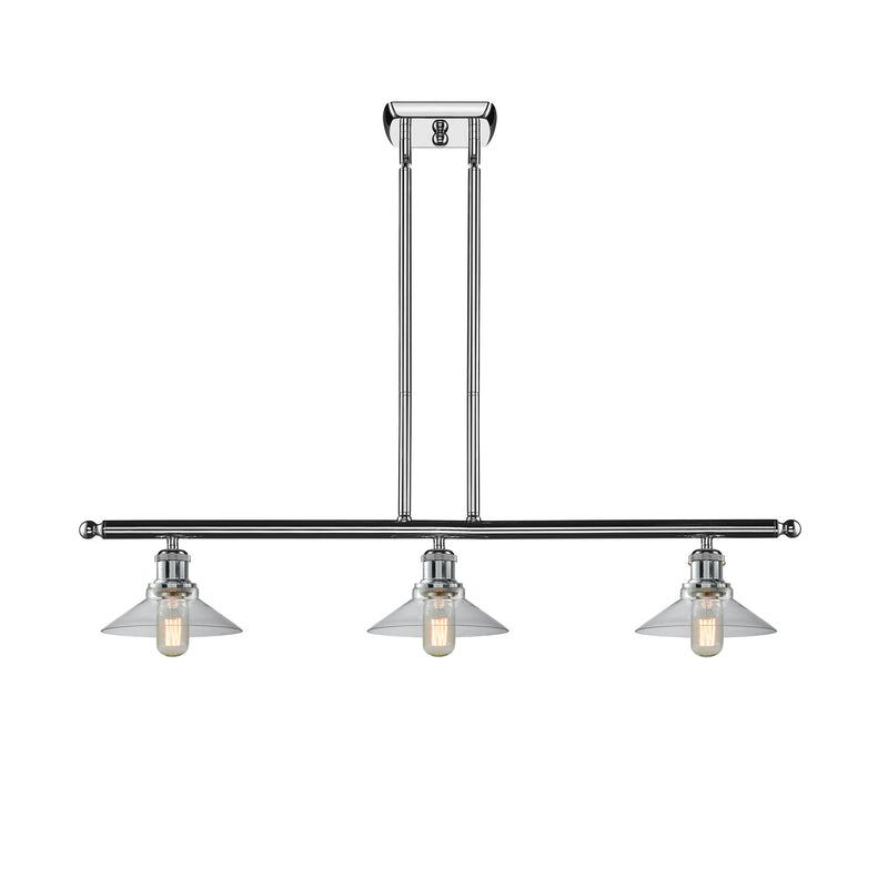 Orwell Island Light shown in the Polished Chrome finish with a Clear shade