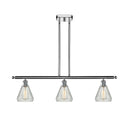 Conesus Island Light shown in the Polished Chrome finish with a Clear Crackle shade