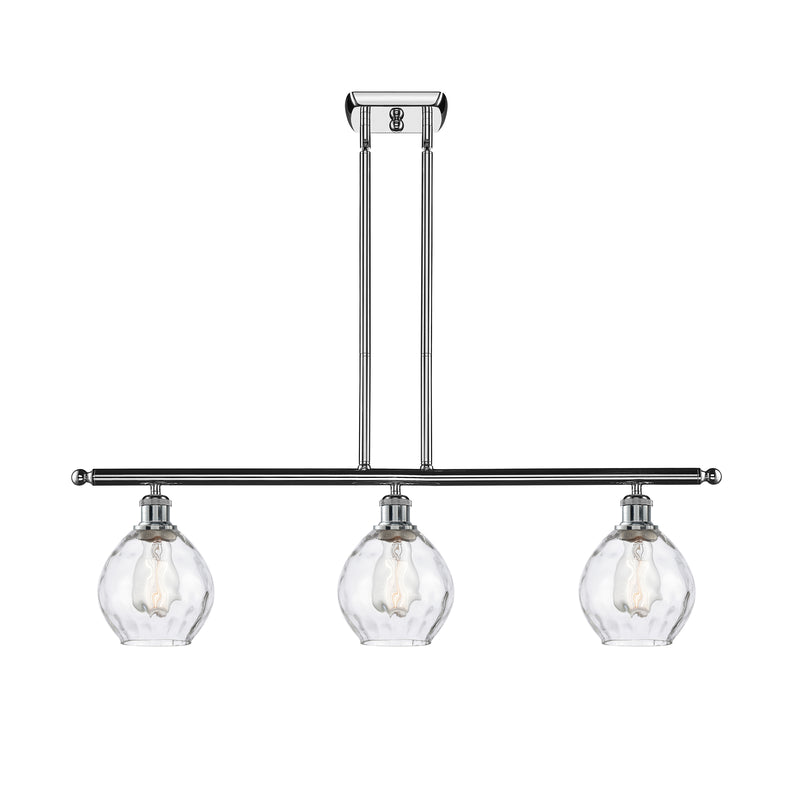 Waverly Island Light shown in the Polished Chrome finish with a Clear shade