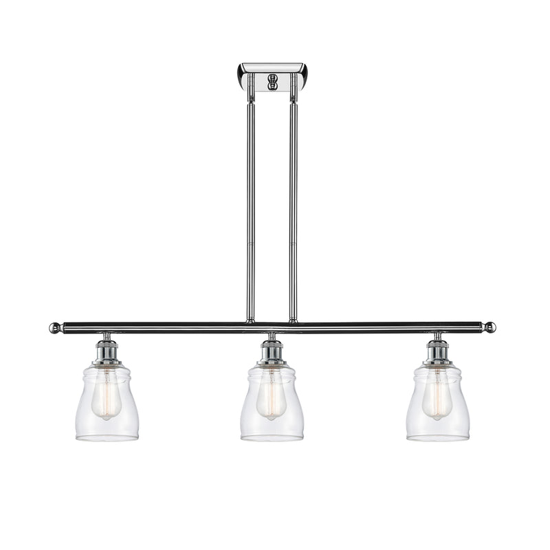 Ellery Island Light shown in the Polished Chrome finish with a Clear shade