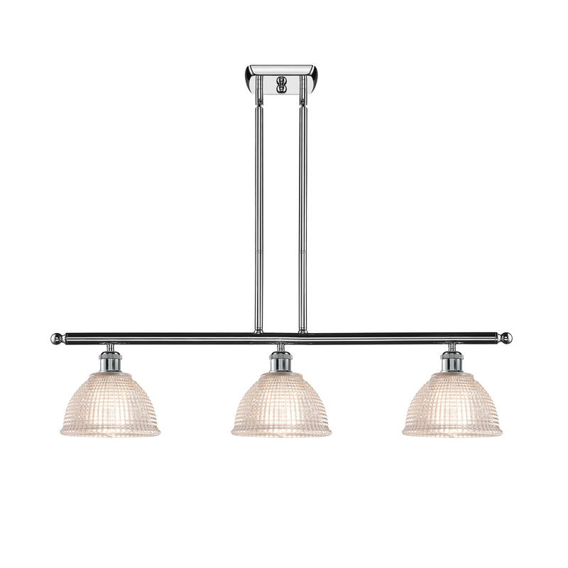 Arietta Island Light shown in the Polished Chrome finish with a Clear shade