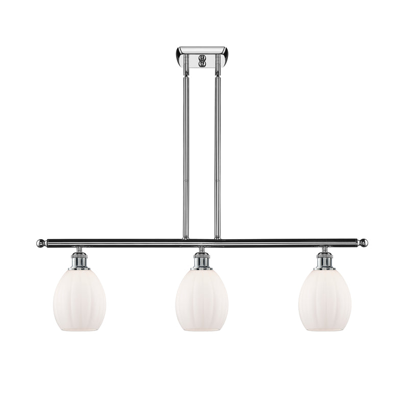 Eaton Island Light shown in the Polished Chrome finish with a Matte White shade