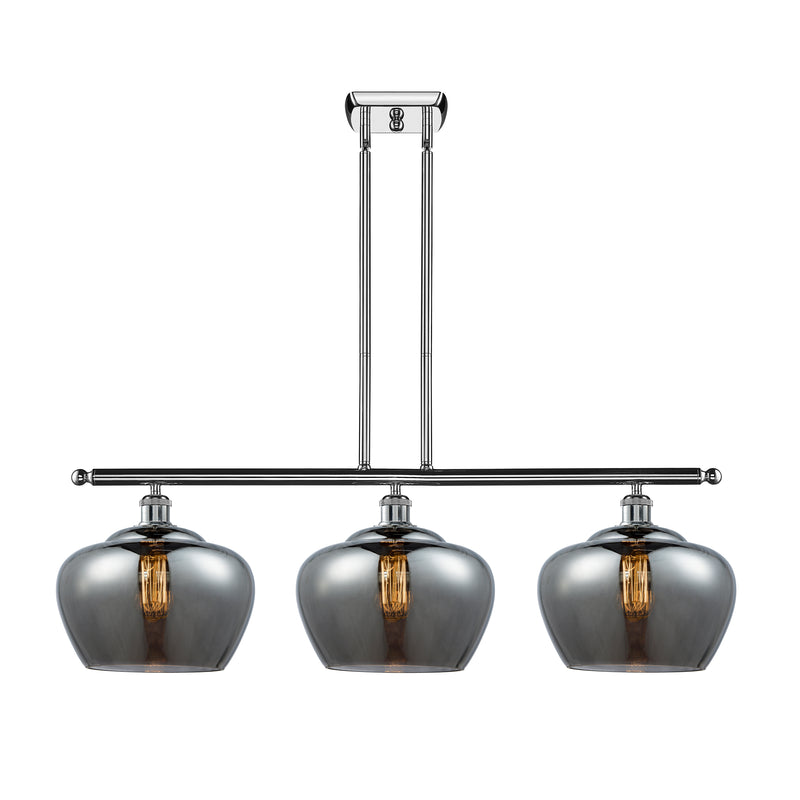 Fenton Island Light shown in the Polished Chrome finish with a Plated Smoke shade