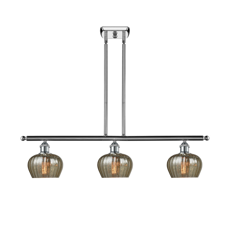 Fenton Island Light shown in the Polished Chrome finish with a Mercury shade