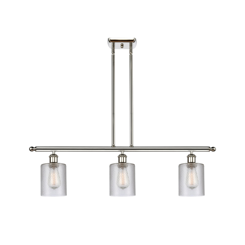 Cobbleskill Island Light shown in the Polished Nickel finish with a Clear shade