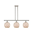 Farmhouse Rope Island Light shown in the Polished Nickel finish with a White Glass with Brown Rope shade