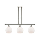 Athens Island Light shown in the Polished Nickel finish with a Matte White shade