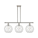 Farmhouse Rope Island Light shown in the Polished Nickel finish with a Clear Glass with White Rope shade