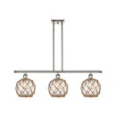 Farmhouse Rope Island Light shown in the Polished Nickel finish with a Clear Glass with Brown Rope shade